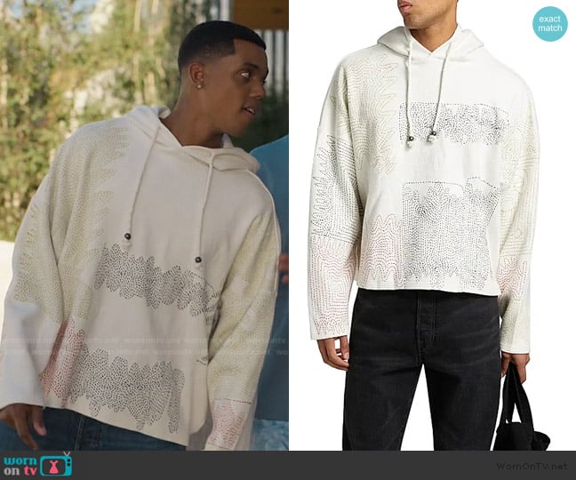 Glass Cypress Multicolor Embroidered Drawstring Hoodie worn by Will Smith (Jabari Banks) on Bel-Air