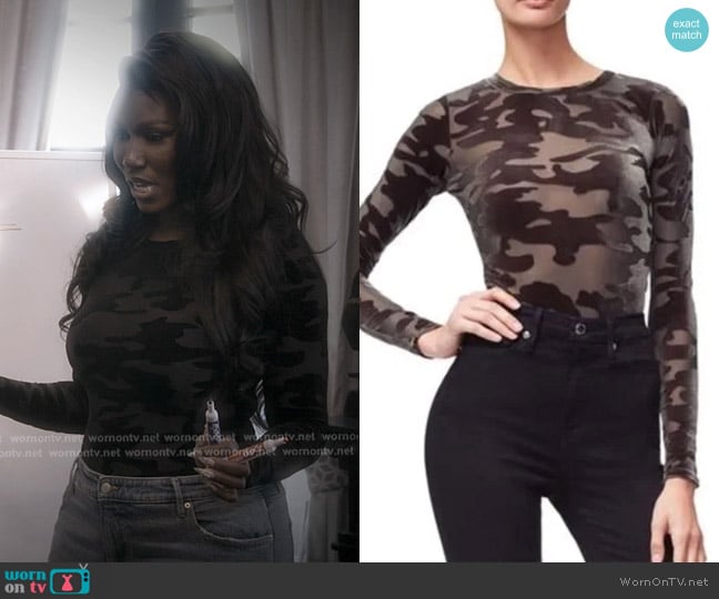 Good American The Camo Crew Body worn by Bozoma Saint John on The Real Housewives of Beverly Hills