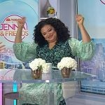 Michelle Buteau’s green print panel dress on Today