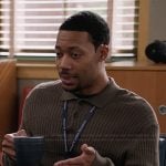 Gregory’s green ribbed polo sweater on Abbott Elementary