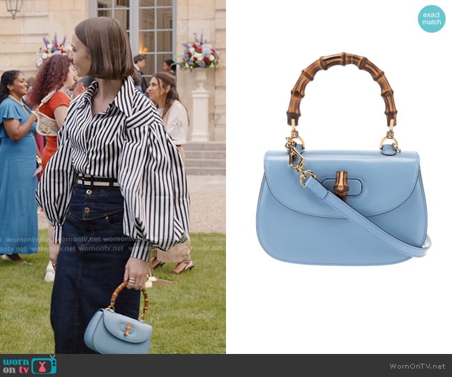 Gucci Bamboo 1947 Small Bag worn by Emily Cooper (Lily Collins) on Emily in Paris