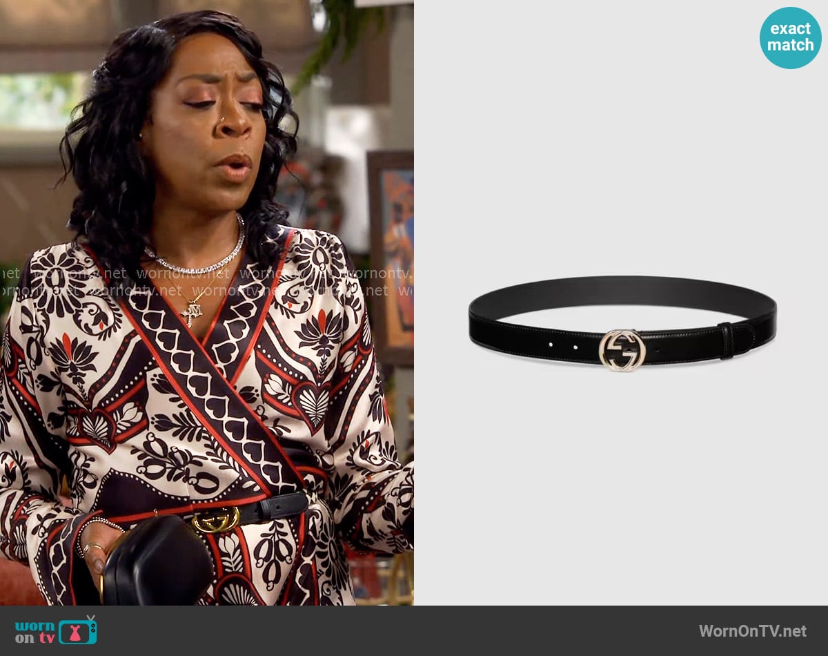 Gucci Belt with Interlocking G Buckle worn by Tina Butler (Tichina Arnold) on The Neighborhood