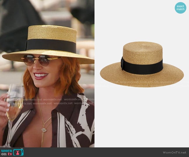 Gucci Embellished Lamé Straw Hat worn by Whitney Rose on The Real Housewives of Salt Lake City