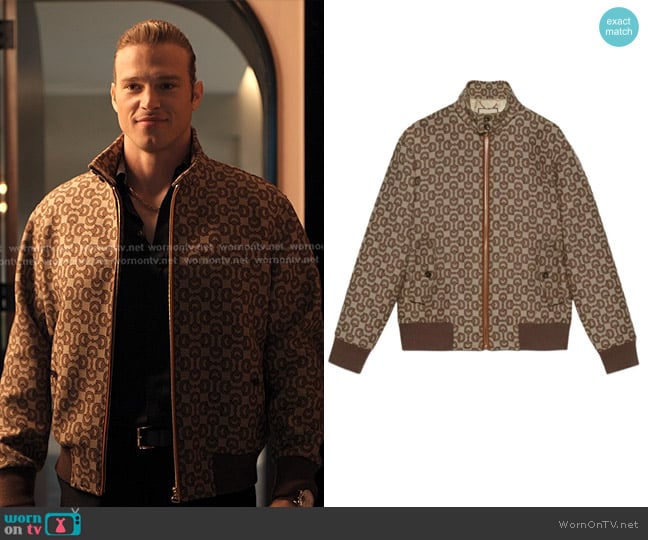 Gucci Horsebit Jacquard Wool Jacket worn by Chase Munroe (Matthew Noszka) on Alls Fair