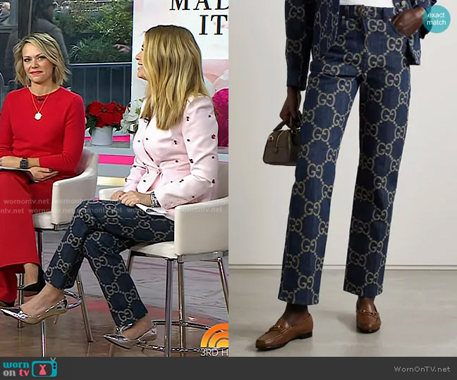 Gucci Jumbo GG Denim-jacquard Straight-leg Jeans worn by Jill Martin on Today