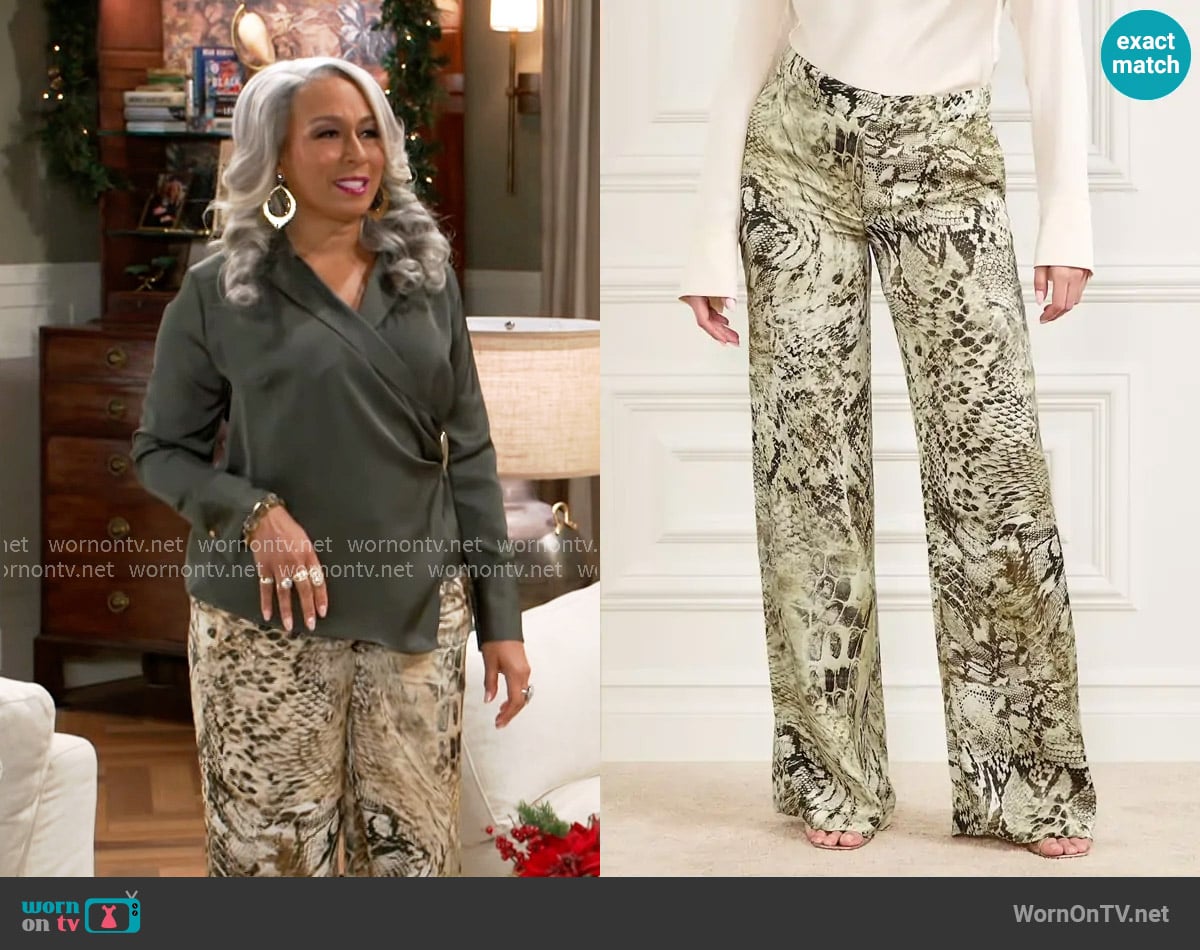 Guess Eco Giselle Printed Pant worn by Anita Dupree (Tamara Tunie) on Beyond the Gates