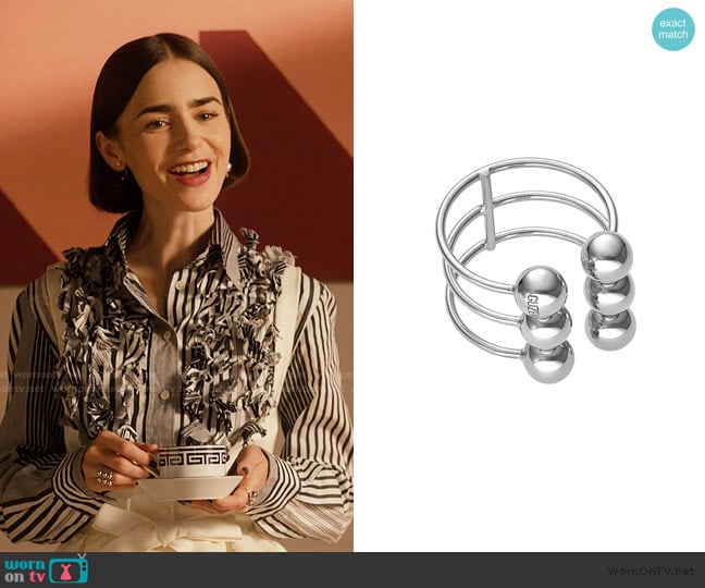 Guzema Multi Orb Ring worn by Emily Cooper (Lily Collins) on Emily in Paris