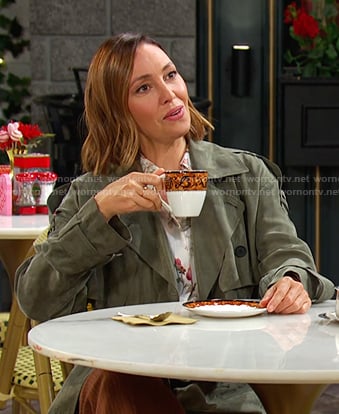 Gwen's green trench coat on Days of our Lives