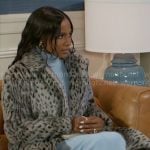 Hayley’s grey leopard coat on Beyond the Gates