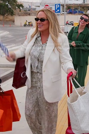 Heather's snake print shirt and pants on The Real Housewives of Salt Lake City