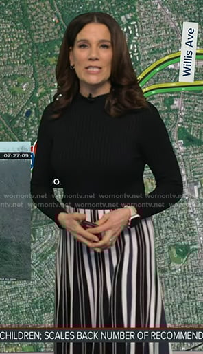 Heather's striped skirt knit dress on Good Morning America