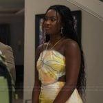 Hilary’s floral print halter dress on Bel-Air