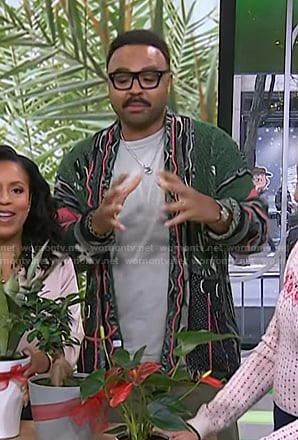 Hilton Carter's green knit cardigan on Today