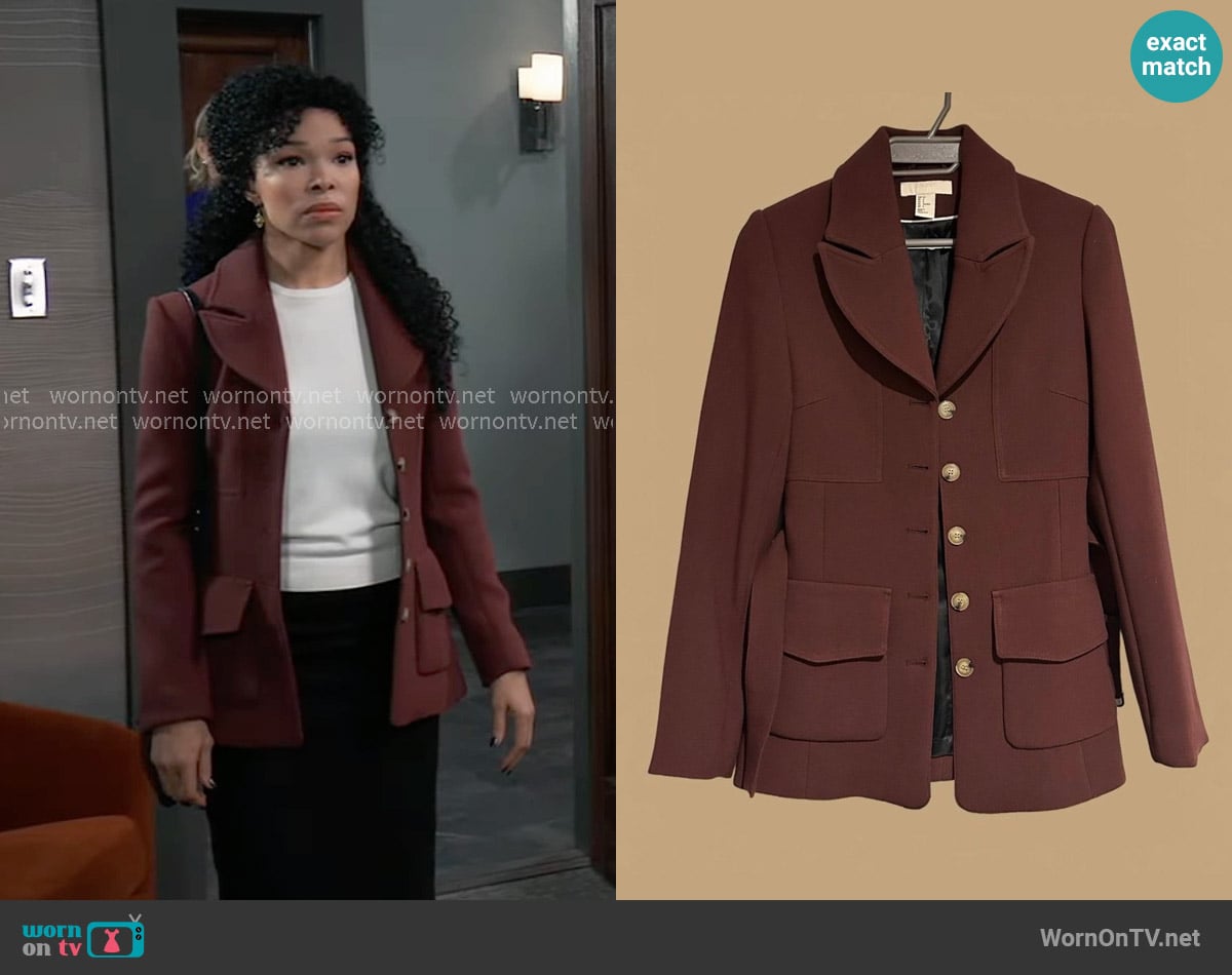 H&M Buttoned Blazer worn by Portia Robinson (Brook Kerr) on General Hospital