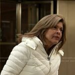 Hoda’s white down jacket and beanie on Today