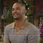 Holden's striped knit polo shirt on The Young and the Restless