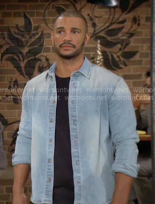 Holden’s denim shirt on The Young and the Restless