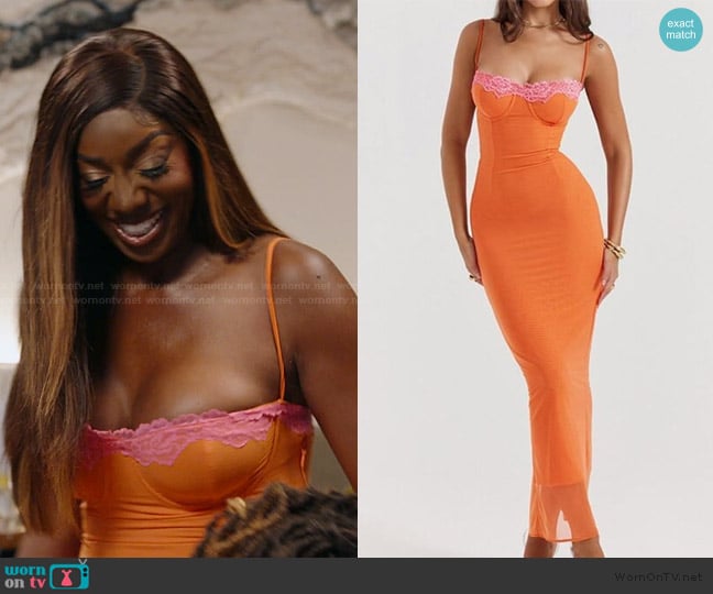 House of CB Aiza Maxi Dress worn by Wendy Osefo on The Real Housewives of Potomac