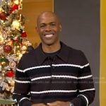 Dr. Ian Smith’s brown striped polo sweater on Good Morning America