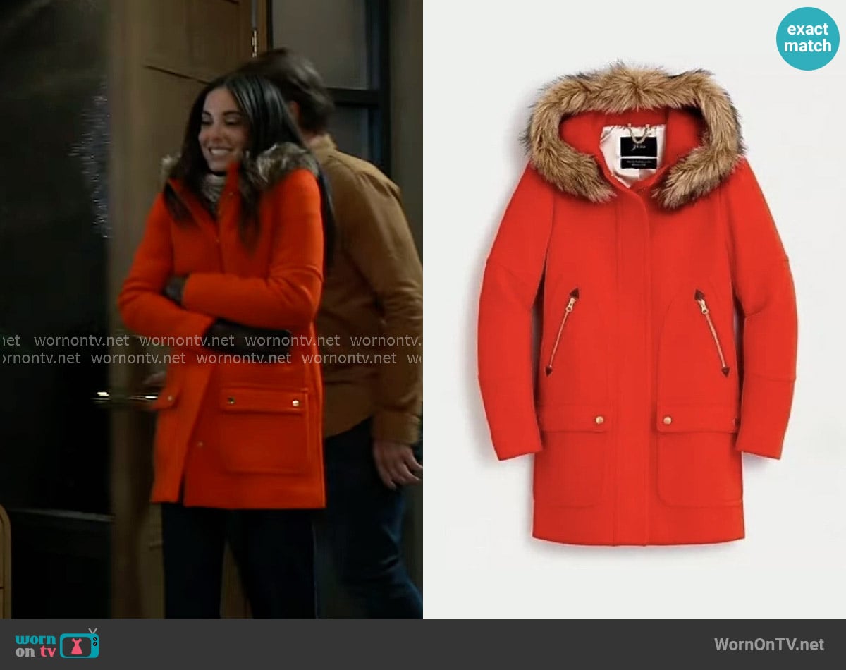 J. Crew Chateau Parka in Italian Stadium-Cloth Wool worn by Molly Lansing-Davis (Kristen Vaganos) on General Hospital