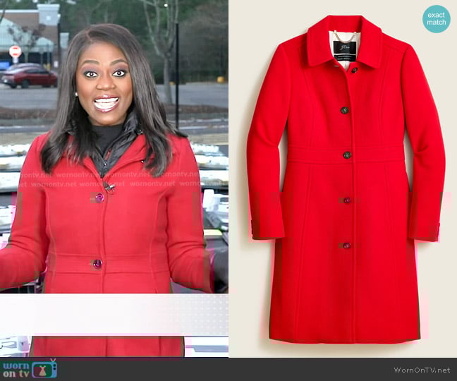 J. Crew Classic Lady Day Coat in Italian double-cloth wool with Thinsulate worn by Faith Abubey on Today