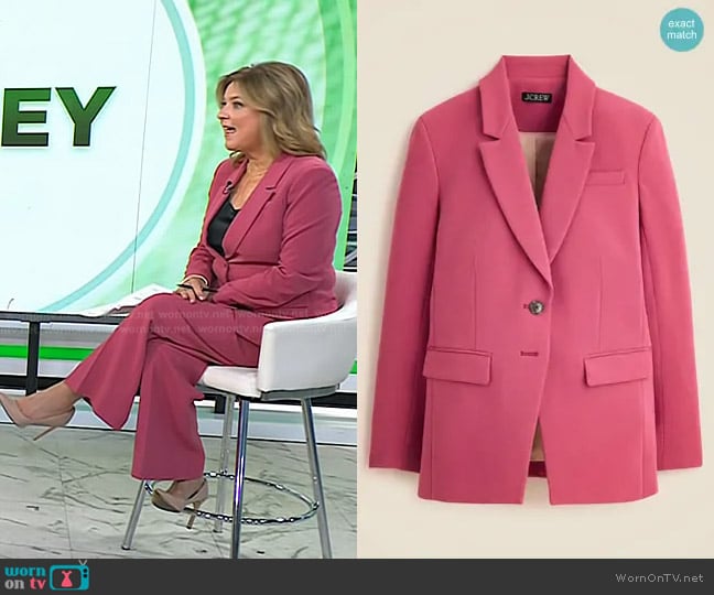 J. Crew Tall Madelyn Blazer in Four-season Stretch Warm Brick worn by Christine Romans on Today