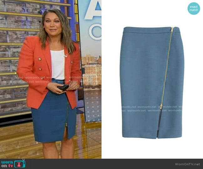 J.Crew Zip Pencil Skirt worn by Ginger Zee on Good Morning America