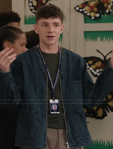 Jacob's denim jacket on Abbott Elementary