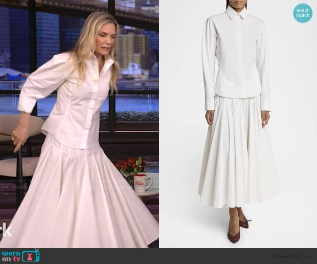 Jacquemus The Oval Shirt worn by Michelle Pfeiffer on Live with Kelly and Mark