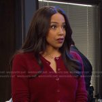Jada’s red cardigan on Days of our Lives