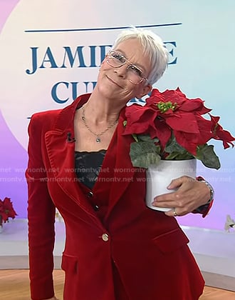 Jamie Lee Curtis's red velvet suit on Today