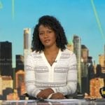 Janai’s white lace inset henley top on Good Morning America