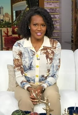 Janai’s print cardigan on Good Morning America