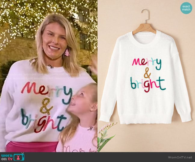 Jane Selah Merry & Bright Round Neck Casual Sweater worn by Kyle Murphy on Good Morning America