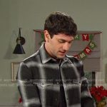 Javi’s black plaid button down shirt on Days of our Lives