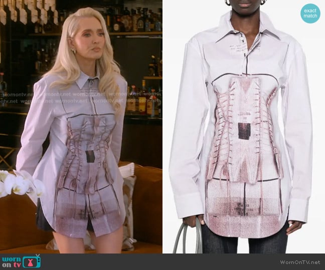 Jean Paul Gaultier Trompe l'oeil Shirt worn by Erika Jayne on The Real Housewives of Beverly Hills