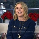 Jenna’s navy denim detail ribbed cardigan jacket on Today