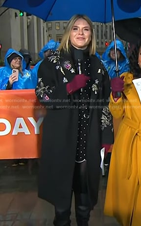 Jenna's black patch coat on Today