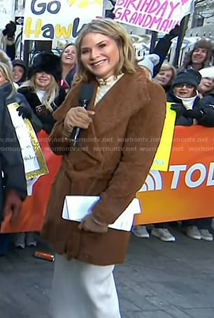 Jenna's brown fur wrap coat on Today