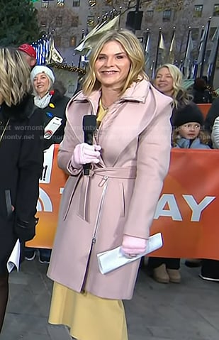 Jenna’s pink zipped wrap coat on Today