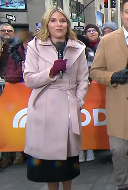 Jenna's pink zipped wrap coat on Today