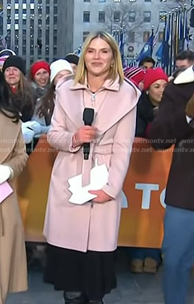 Jenna's pink zipped wrap coat on Today
