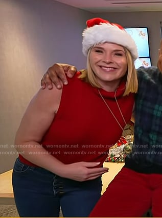 Jenna's red sleeveless turtleneck sweater on Today