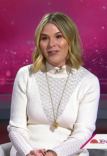 Jenna’s white textured ribbed sweater dress on Today