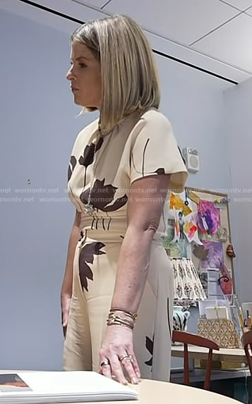 Jenna's yellow and brown floral print top and pants on Today