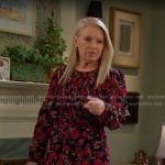 Jennifer’s black floral maxi dress on Days of our Lives
