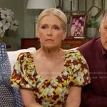 Jennifer’s floral print puff sleeve dress on Days of our Lives