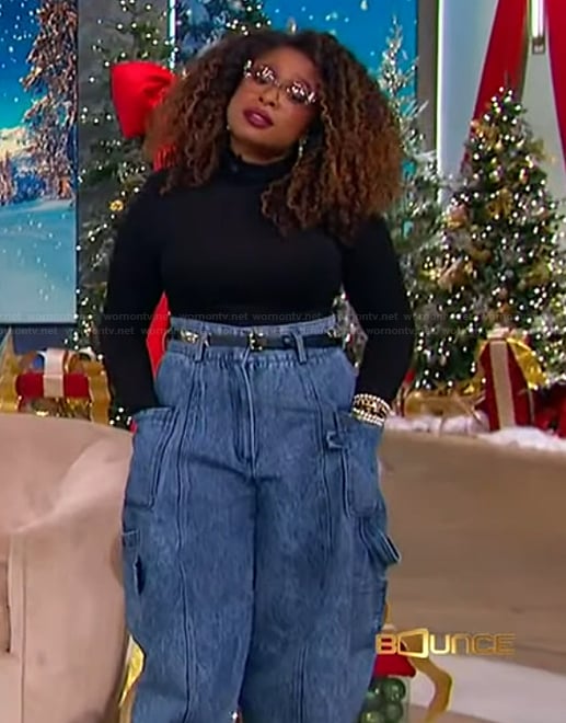 Jennifer's denim baggy jeans on The Jennifer Hudson Show