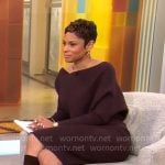 Jericka Duncan’s brown sweater dress on CBS Mornings