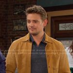 Johnny’s camel suede shirt jacket on Days of our Lives